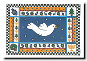 Non-Personalized Interfaith Holiday Greeting Cards by Just Mishpucha - Dove With Border