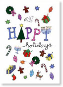 Non-Personalized Interfaith Holiday Greeting Cards by Just Mishpucha - Holiday Symbols