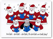 Interfaith Holiday Greeting Cards by Just Mishpucha - Six Santas And A Rabbi
