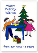 Non-Personalized Interfaith Holiday Greeting Cards by Just Mishpucha - Kids With Menorah And Tree