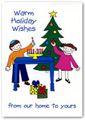 Interfaith Holiday Greeting Cards by Just Mishpucha - Kids With Menorah And Tree