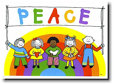 Non-Personalized Interfaith Holiday Greeting Cards by Just Mishpucha - Rainbow Kids With Sign