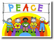 Interfaith Holiday Greeting Cards by Just Mishpucha - Rainbow Kids With Sign