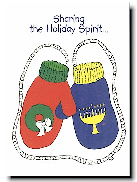 Non-Personalized Interfaith Holiday Greeting Cards by Just Mishpucha - Mittens