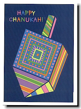 Hanukkah Greeting Cards by Just Mishpucha - Multicolor Dreidel