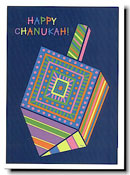Non-Personalized Hanukkah Greeting Cards by Just Mishpucha - Multicolor Dreidel