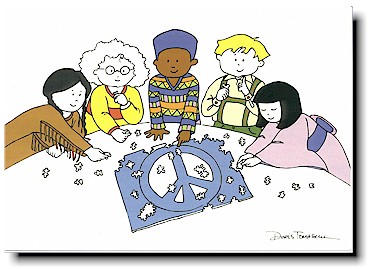 Non-Personalized Interfaith Holiday Greeting Cards by Just Mishpucha - Peace Puzzles