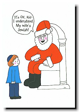 Interfaith Holiday Greeting Cards by Just Mishpucha - Santa With Little Boy