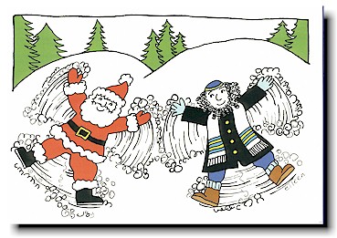 Interfaith Holiday Greeting Cards by Just Mishpucha - Snow Angels