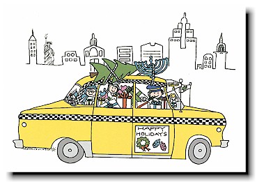 Non-Personalized Interfaith Holiday Greeting Cards by Just Mishpucha - Taxi