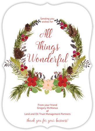 Holiday Greeting Cards by Little Lamb Designs (Botanical Wreath)