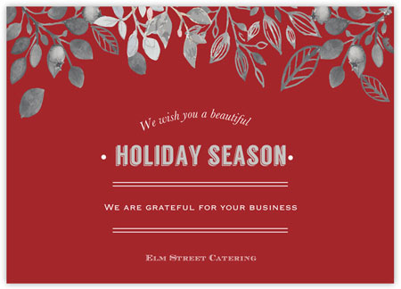 Holiday Greeting Cards by Little Lamb Designs (Crimson and Grey)