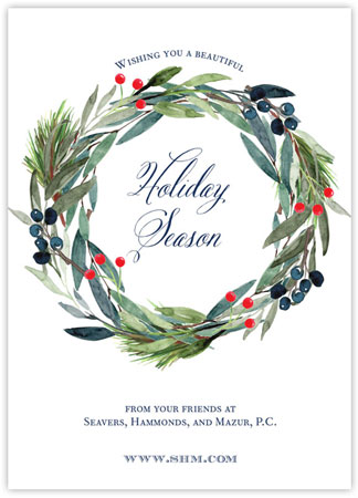Holiday Greeting Cards by Little Lamb Designs (Winter Wreath)