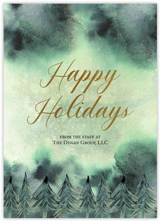 Holiday Greeting Cards by Little Lamb Designs (Watercolor Holiday Trees)