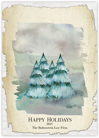 Holiday Greeting Cards by Little Lamb Designs (Painted Forest)