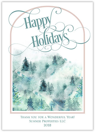 Holiday Greeting Cards by Little Lamb Designs (Forest Arch Happy Holidays)