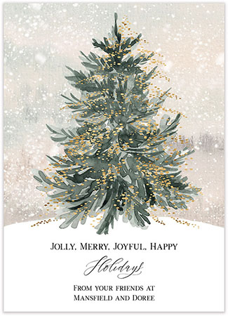 Holiday Greeting Cards by Little Lamb Designs (Glistening Treetop)