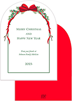 Holiday Greeting Cards by Little Lamb Designs (Arch Shape Ribbon Twig)