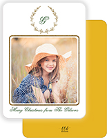 Digital Holiday Photo Cards by Little Lamb Designs (Simple Wreath Frame with Foil)