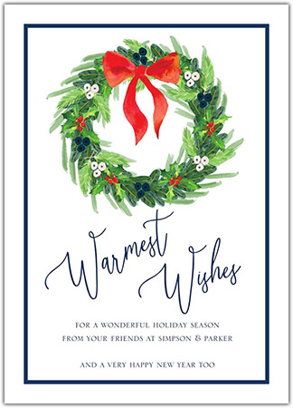 Holiday Greeting Cards by Little Lamb Designs (Painted Wreath)