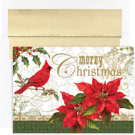 Pre-Printed Boxed Holiday Cards by Masterpiece Studios (Merry Christmas Cardinal)
