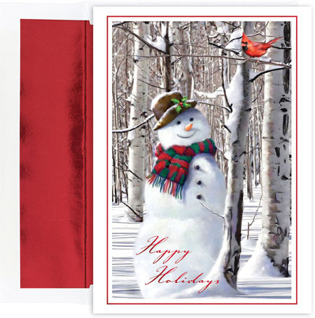 Pre-Printed Boxed Holiday Cards by Masterpiece Studios (Snowman With Cardinal) Pre-Printed Boxed Holiday Cards by Masterpiece Studios (Snowman With Cardinal)