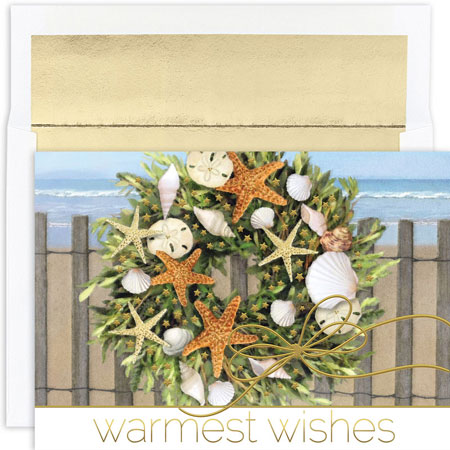 Pre-Printed Boxed Holiday Cards by Masterpiece Studios (Warm Wishes Wreath)