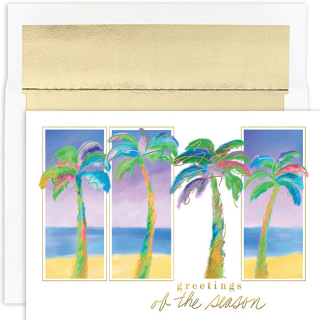 Pre-Printed Boxed Holiday Cards by Masterpiece Studios (Palm Trio) Pre-Printed Boxed Holiday Cards by Masterpiece Studios (Palm Trio)