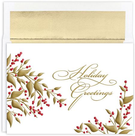 Pre-Printed Boxed Holiday Cards by Masterpiece Studios (Golden Berries) Pre-Printed Boxed Holiday Cards by Masterpiece Studios (Golden Berries)