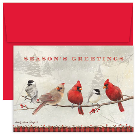 Pre-Printed Boxed Holiday Cards by Masterpiece Studios (Cardinals And Chickadees) Pre-Printed Boxed Holiday Cards by Masterpiece Studios (Cardinals And Chickadees)