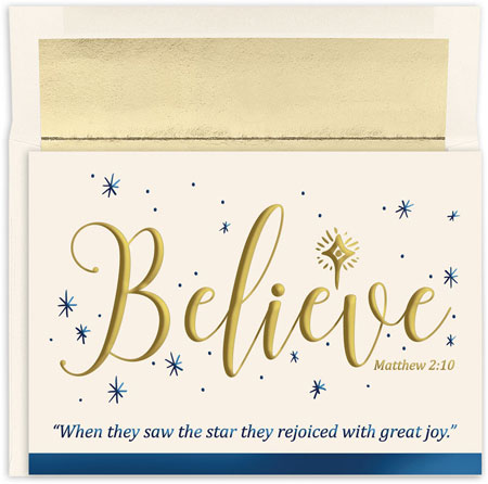 Pre-Printed Boxed Holiday Cards by Masterpiece Studios (Believe) Pre-Printed Boxed Holiday Cards by Masterpiece Studios (Believe)