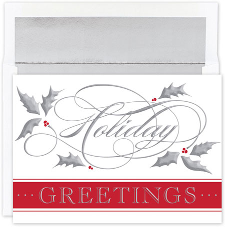 Pre-Printed Boxed Holiday Cards by Masterpiece Studios (Silver Swirl Holiday) Pre-Printed Boxed Holiday Cards by Masterpiece Studios (Silver Swirl Holiday)