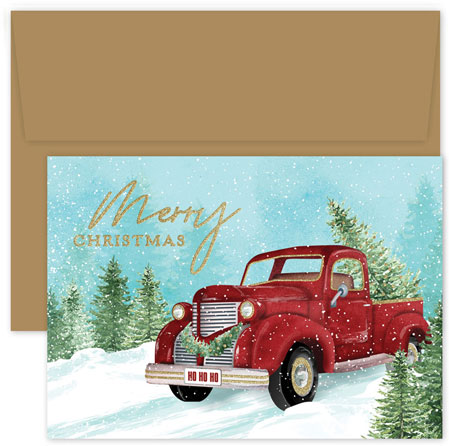 Pre-Printed Boxed Holiday Cards by Masterpiece Studios (Red Truck And Tree) Pre-Printed Boxed Holiday Cards by Masterpiece Studios (Red Truck And Tree)