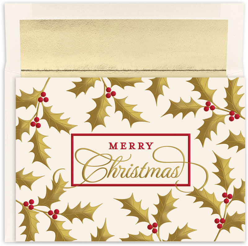 PrePrinted Boxed Holiday Cards by Masterpiece Studios (Christmas Holly