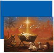 Pre-Printed Boxed Holiday Cards by Masterpiece Studios (Baby Jesus With Animals)