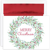 Pre-Printed Boxed Holiday Cards by Masterpiece Studios (Simple Wreath)