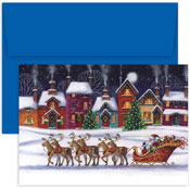 Pre-Printed Boxed Holiday Cards by Masterpiece Studios (Santa & Sleigh)