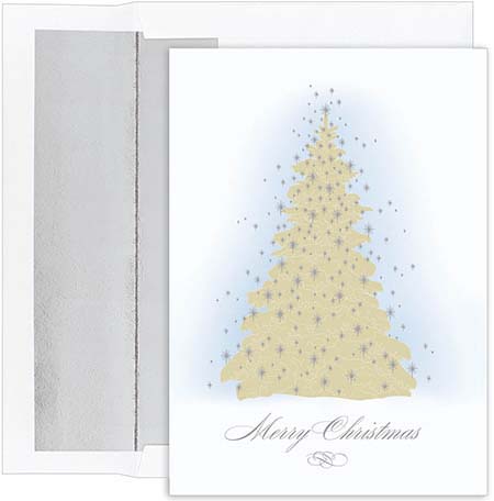 Pre-Printed Boxed Holiday Greeting Cards by Masterpiece Studios (Frosted Tree)
