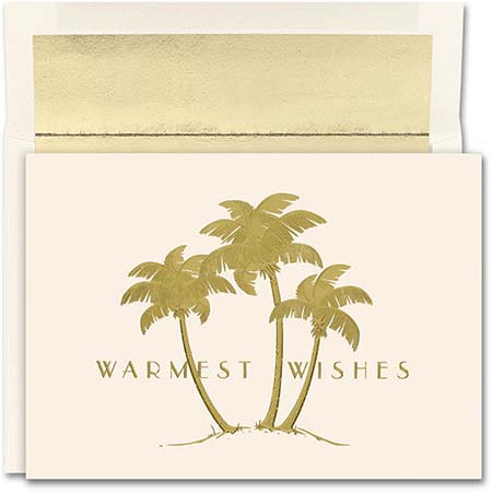 Pre-Printed Boxed Holiday Greeting Cards by Masterpiece Studios (Gold Palms)