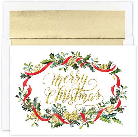 Pre-Printed Boxed Holiday Greeting Cards by Masterpiece Studios (Merry Pines)