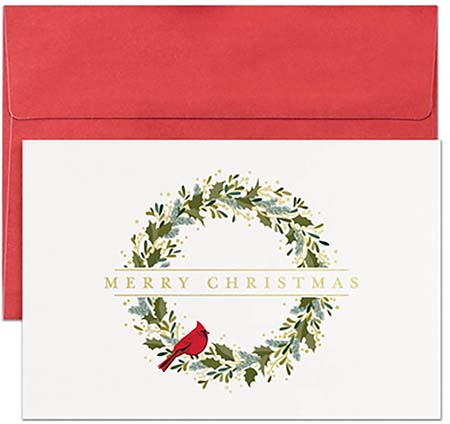 Pre-Printed Boxed Holiday Greeting Cards by Masterpiece Studios (Christmas Cardinal)