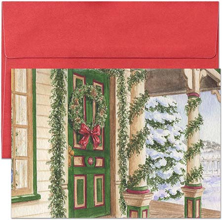 Pre-Printed Boxed Holiday Greeting Cards by Masterpiece Studios (Greenery Welcome)