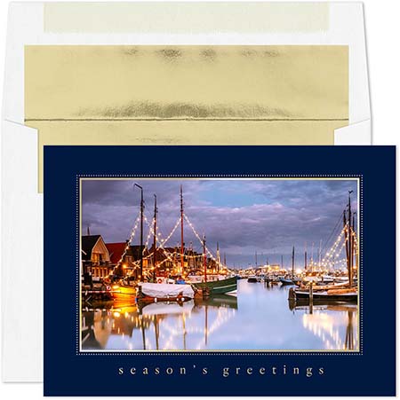 Pre-Printed Boxed Holiday Greeting Cards by Masterpiece Studios (Sailboat Greetings)