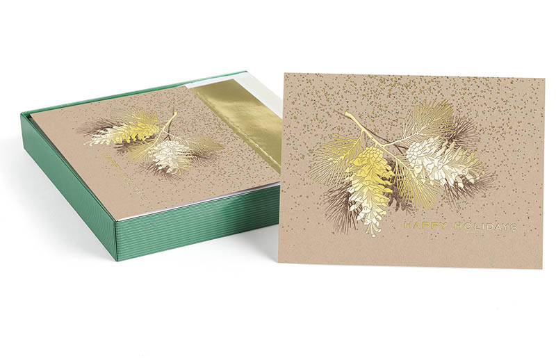 PrePrinted Boxed Holiday Greeting Cards by Masterpiece Studios (Golden