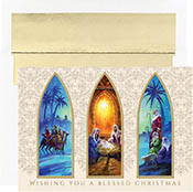 Pre-Printed Boxed Holiday Greeting Cards by Masterpiece Studios (Christmas Triptych)