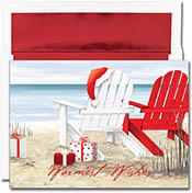 Pre-Printed Boxed Holiday Greeting Cards by Masterpiece Studios (Beach Chairs)