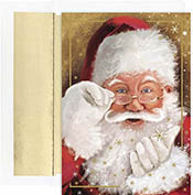 Pre-Printed Boxed Holiday Greeting Cards by Masterpiece Studios (Sparkling Santa)