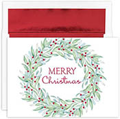 Pre-Printed Boxed Holiday Greeting Cards by Masterpiece Studios (Simple Wreath)