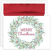 Pre-Printed Boxed Holiday Greeting Cards by Masterpiece Studios (Simple Wreath)