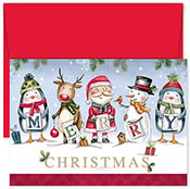 Pre-Printed Boxed Holiday Greeting Cards by Masterpiece Studios (Santa and Friends Christmas)